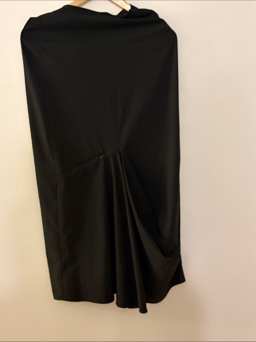 Black Midi Draped Skirt